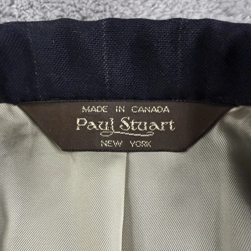 Paul Stuart Mens 40L Navy Pinstripe Wool Blazer Sport Coat Semi Tall Canada